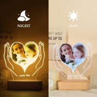 Veelu Personalized Gifts Heart Led Night Light With Picture, Customized Mothers Day Gifts From Daughter Son Husband, Mom Gifts For Mothers Day Fathers Day Birthday