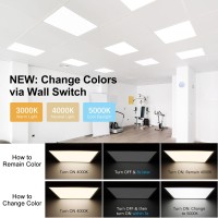 Aikvsxer 40W 2X2 Led Flat Panel Light 4 Pack 4400Lm Color Switchable 3000K4000K5000K Dimmable Recessed Led Drop Ceiling Lig