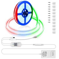 Alitove Led Strip Lights Rgb Neon Lights 16.4Ft 5M Music Sync Color Changing Rope Light Bt App Remote Control Waterproof For Bedroom Wall Decor Bar Game Living Room Diy Neon Signs With Diy Accessories