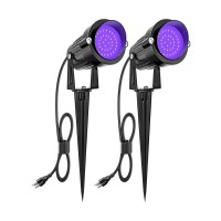 Zuckeo 15W Halloween Blacklight Spotlight Outdoor Led Black Lights Waterproof Landscape Lighting With Us Plug For Glow Dancing Party Body Painting Neon Poster Christmas Decorations(2Pack)