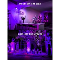 Zuckeo 15W Halloween Blacklight Spotlight Outdoor Led Black Lights Waterproof Landscape Lighting With Us Plug For Glow Dancing Party Body Painting Neon Poster Christmas Decorations(2Pack)