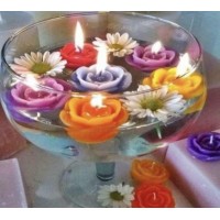 12 Pcs Multi Colour Flower Shape Floating Wax Tealight Smokeless Candles For Home Dcor Diwali Decoration With Diwali Gift