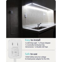 Motion Sensor Led Light Strip - With Ul Fcc Plug Adapter, Multi-Functional Controller, Dimmer And Timer, Under Cabinet Lights For Kitchen Stair Showcase Bedroom Corridor Counter 16.4Ft Coldwhite.