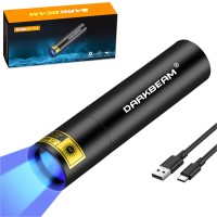 Darkbeam Uv Black Light Flashlight Mini 365Nm Rechargeable Usb Strong Ultraviolet Led Flashlights Portable Woods Lamp Detect