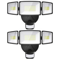 Onforu 2 Pack 65W Led Motion Sensor Outdoor Lights 6500Lm 6500K Ip65 Waterproof Security Lights Motion Outdoor Flood Lights Fix