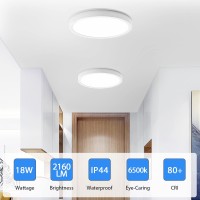 Moonsea Led Flush Mount Ceiling Light Super Slim 7 Inch Led Ceiling Light 6500K Daylight Led Ceiling Light For Bedroom Living