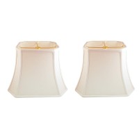 Royal Designs Inc Rectangle Cut Corner Lamp Shade Bso71018Lnwh2 10 X 18 X 1325 Linen White Set Of 2