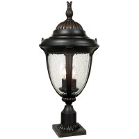 John Timberland Casa Sierra Rustic Vintage Outdoor Post Light With Pier Adapter Bronze Metal 24 1/2