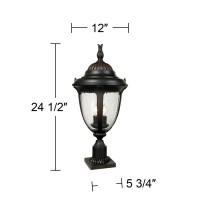 John Timberland Casa Sierra Rustic Vintage Outdoor Post Light With Pier Adapter Bronze Metal 24 1/2