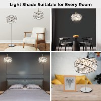 Modern Chrome Light Shade With Clear Acrylic Crystals 19Cm X 29Cm, Lampshades For Ceiling Lights, Interwoven Rings Pendant Light Shade, Lamp Shades For Bedroom, Living Room, Kitchen, Hallway [Energy Class A++]