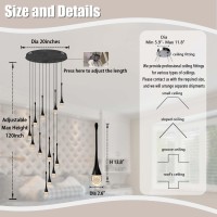 Ykolupty 12Light Black Raindrop Crystal Chandeliers 120 High Ceiling Foyers Entrance Chandeliers Staircase Long Pendant Light