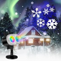 Holiday Projector Lights Outdoor, 2-In-1 Led Outdoor Projectors With Remote Control Timer, 3D Ocean Wave & Patterns Waterproof Lanscape Lights For Indoor Valentine Xmas Halloween Holiday Party