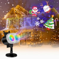 Holiday Projector Lights Outdoor, 2-In-1 Led Outdoor Projectors With Remote Control Timer, 3D Ocean Wave & Patterns Waterproof Lanscape Lights For Indoor Valentine Xmas Halloween Holiday Party