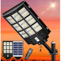 Gefolly 1000W Solar Street Lights Outdoor, 162000Lm Commercial Parking Lot Light Dusk To Dawn 6500K, Ip67 Waterproof Solar Flood Lights Outdoor With Motion Sensor For Playground, Road, Garden