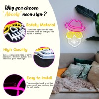 Skeleton Skull Neon Sign Led Neon Lights For Bedroom Wall Decor Halloween Skull Neon Sign Decor Adjustable Brightness Usb Pow