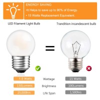 G40 Low Wattage Light Bulbs,E26 Small Edison Led Bulbs 15 Watt Equivalent, 1.5W 2700K Globe Light Bulb Soft Warm White 150 Lumen For Refrigerator Light Wall Sconces Table Lamp, 6 Pack