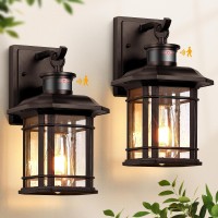 Vianis 2 Packs Motion Sensor Outdoor Lights Oil Rubbed Bronze Wall Light Fixtures Dusk To Dawn Outdoor Lighting Sconce Antir