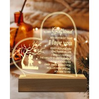 Hiipeenow Gifts For Girlfriend To My Girlfriend Acrylic Engraved Night Light 15 19Cm Presents Birthday Anniversary Christmas