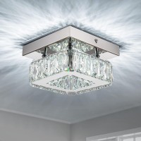 Mini Modern Crystal Chandeliers Flush Mount Ceiling Light Fixture Led Crystal Square Chandelier Hallway Light Bedroom Chandelier