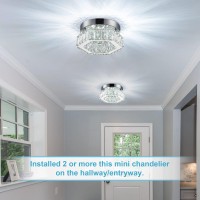 Homlaiting Mini Crystal Chandelier Led Flush Mount Ceiling Light Fixture 78 X 394 Cool White For Bedroom Hallway Bathroo