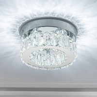 Mini Modern Crystal Chandeliers Flush Mount Ceiling Light Fixture Led Mini Chandeliers With Crystals Hallway Light Bedroom Chandelier For Bathroom Kitchen Office