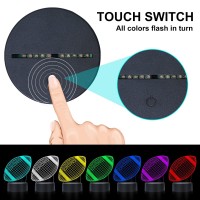 Football 3D Lamp Optical Illusion Night Light 7 Colors Touch Switch Auto Gradient Night Light Acrylic And Abs Base Usb Cable