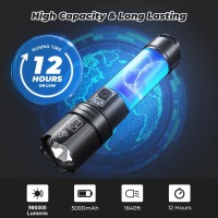 Lemihui Rechargeable Led Flashlight High Lumens 990 000 Lumens Bright Powerful Flashlight 5 Modes Ipx6 Waterproof Handheld Fl