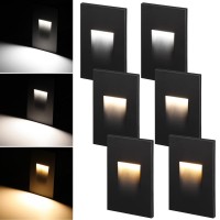 Leonlite Black 3Cct 120V Led Step Lights Vertical 5100 Dimmable Stair Lights Indoor Outdoor Ip65 Waterproof Cri90Etl 3000