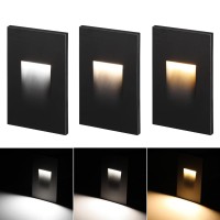 Leonlite Black 3Cct 120V Led Step Lights Vertical 5100 Dimmable Stair Lights Indoor Outdoor Ip65 Waterproof Cri90Etl 3000