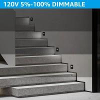 Leonlite Black 3Cct 120V Led Step Lights Vertical 5100 Dimmable Stair Lights Indoor Outdoor Ip65 Waterproof Cri90Etl 3000