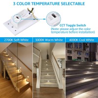 Leonlite 3Cct Led Step Lights 120V277V 150Lm 25W Dimmable Horizontal Stair Lights Indoor Outdoor Ip65 Cri90 Etl 2700K3000