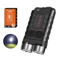 Preppers Peak Mini Flashlight, 900 High Lumen Keychain Edc Super Bright Pocket Usb Rechargeable Small Tactical Handheld Led Flash Light With Magnetic Waterproof For Camping, Emergencies, Black (V3)