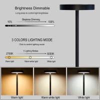 13 Inch Cordless Rechargeable Led Table Lamp, 6000Mah Battery Operated/Powered Metal Usb Desk Lamp, Portable Outdoor Light, Stepless Dimmable, For Outside/Indoor/Restaurant/Home/Dinner/Patio