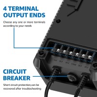 Sunvie 120W Low Voltage Transformer Outdoor Landscape Lighting Transformer With Timer And Photocell Sensor Waterproof 120V To 12