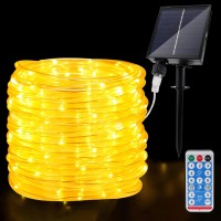 Jimacro Outdoor Solar Led Rope Lights, Ip65 Waterproof Rope Lights 22M/72.2Ft 200Leds Solar Decoration Lights With 8 Lighting Modes, Rope Fairy Light For Garden Tree Party Christmas Decoration