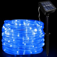 Jimacro Outdoor Solar Led Rope Lights, Ip65 Waterproof Rope Lights 22M/72.2Ft 200Leds Solar Decoration Lights With 8 Lighting Modes, Rope Fairy Light For Garden Tree Party Christmas Decoration