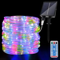 Jimacro Outdoor Solar Led Rope Lights, Ip65 Waterproof Rope Lights 22M/72.2Ft 200Leds Solar Decoration Lights With 8 Lighting Modes, Rope Fairy Light For Garden Tree Party Christmas Decoration