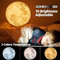 Upgrade Non-Fade Moon Projector Night Light, Usb Charging Moon Lamp With 3 Lighting Colors, Angle Bendable Brightness Adjustable Moon Atmosphere Projector, Gift For Kids Moon Lover Wall Ceiling Decor