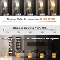 Plug In Wall Sconces Stepless Colors 2700K6500K Stepless Dimming Wall Sconces Set Of Two With Remote Switch Control Plug In