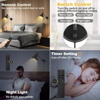 Remote Plug In Wall Sconces Set Of Two Stepless Dimming Stepless Colors 2700K6500K Wall Lamp With Plug In Cord Plug In Wall L