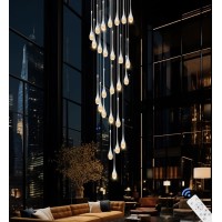 Ykolupty 138 Large Crystal Chandelier For High Ceiling Modern K9 Crystal Raindrop Chandeliers Lighting Round Ceiling Light Ent