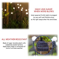 4Pcs 8Led Solar Powered Garden Lights Outdoor Waterproof, Solar Starburst Swaying Garden Lights, Swaying When Wind Blows Solar Garden Lights Outdoor Decorative String Lights (Warm | 8Led Bulbs-4Pack)