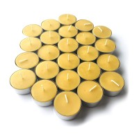 Pure Beeswax Tealights (Pack Of 48) - Unscented Tea Lights With Light & Natural Honey Scent - Decorative & Handmade Candles For Home, Wedding - 4 Hour Burn Time - Ecofriendly Smokeless & Clean Burnin