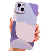 Ykczl Compatible With Iphone 14 Casecute Painted Art Heart Pattern Full Camera Lens Protective Slim Soft Shockproof Phone Case