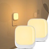 N&B Nice&Bravo Plug In Night Lights Kids Nightlight Plug Into Wall Dusk To Dawn Sensor Led Night Light For Bedroom, Nursery, Hallway, Kitchen, Bathroom Three-Level Brightness Adjustment - 2 Pack