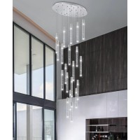 20-Lights Crystal Chandeliers For Living Room Entryway Flush Mount Ceiling Light Led Dimmable Lights Ceiling Pendant Light Fixture 157