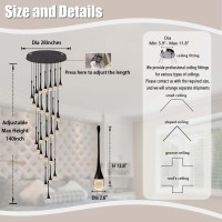 Ykolupty 138Long Spiral Crystal Chandeliers 26Lights Gold Bubble Raindrop Crystal Pendant Chandelier Staircase Slanted Ceilin