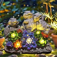 Foreby Solar Turtle Garden Statues Outdoor Decor Birthday Gift For Mom From Daughter Tortoise Figurine Garden Decor For Outsid