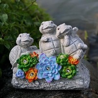 Foreby Solar Turtle Garden Statues Outdoor Decor Birthday Gift For Mom From Daughter Tortoise Figurine Garden Decor For Outsid