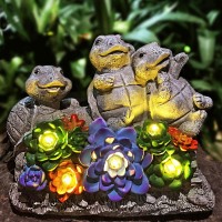 Foreby Solar Turtle Garden Statues Outdoor Decor Birthday Gift For Mom From Daughter Tortoise Figurine Garden Decor For Outsid